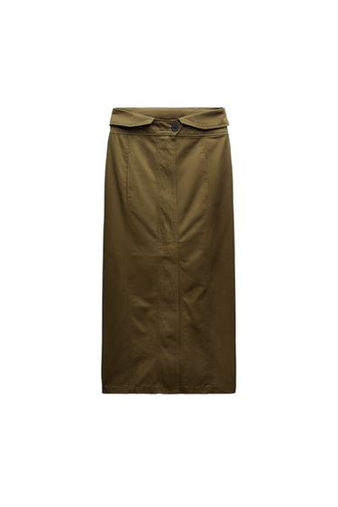 MIDI SKIRT WITH WAIST FLAPS