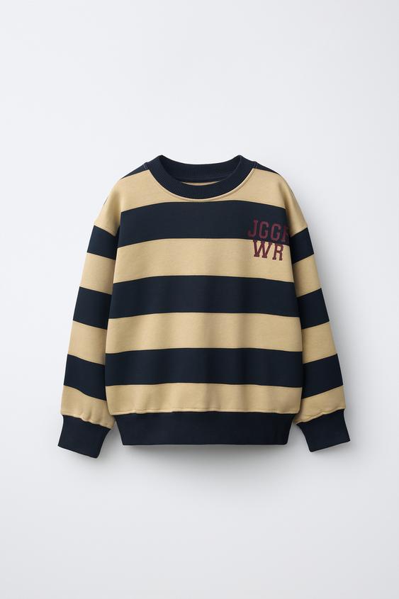 SUDADERA RAYAS PARCHE NÚMERO - Azul de Zara - Imagen 0