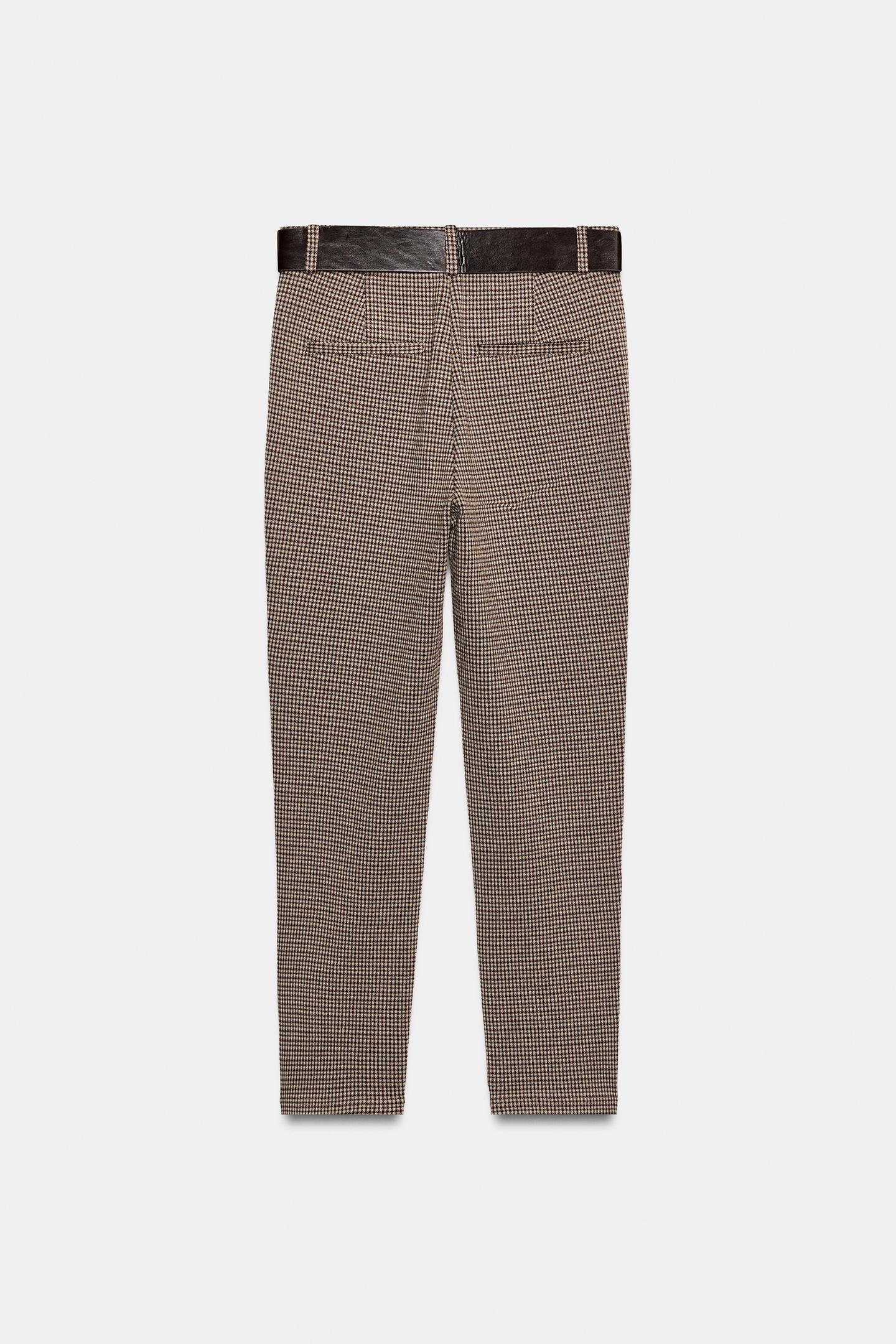 Женские леггинсы Zara Belted Seam, цвет: Бежевый — фото 6
