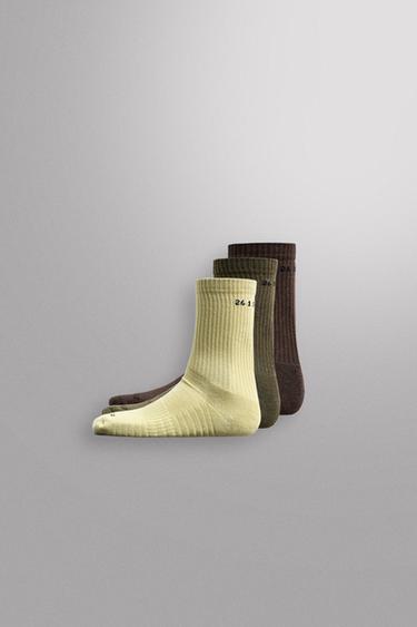 LOT DE 3 PAIRES DE CHAUSSETTES D’ENTRAÎNEMENT - Vert de Zara