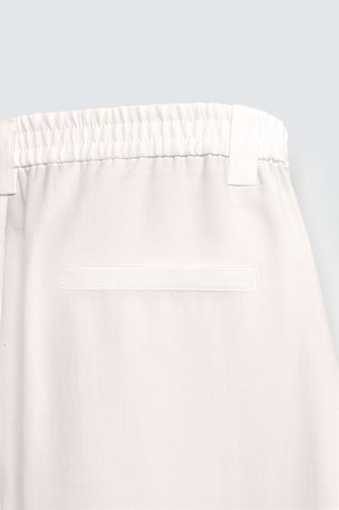 PANTALON FLUIDE PLIS LATÉRAUX - Blanc de Zara - Image 10