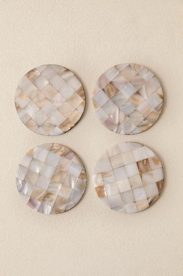 PACK OF MOTHER-OF-PEARL COASTERS (PACK OF 4) - Light beige by Zara - Image 5