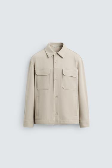 COMFORT TEXTURED OVERSHIRT - Beige by Zara