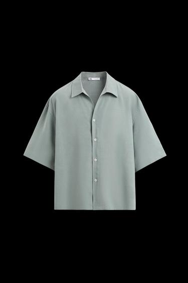 CAMISA FLUIDA RELAXED FIT - Verde / Azul de Zara - Imagen 0
