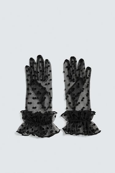 SEMI-SHEER POLKA DOT GLOVES HARRY LAMBERT FOR ZARA X DISNEY - Black by Zara