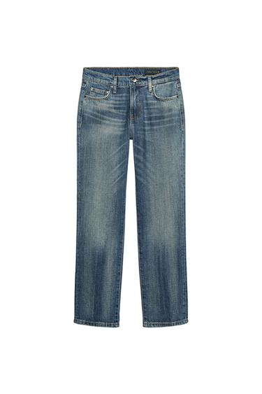 JEANS ZW COLLECTION RECTOS TIRO BAJO CROPPED - Azul lavado de Zara
