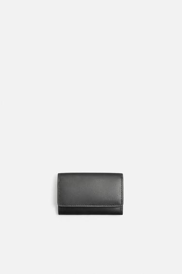 LEATHER COIN PURSE - Black by Zara - Image 0