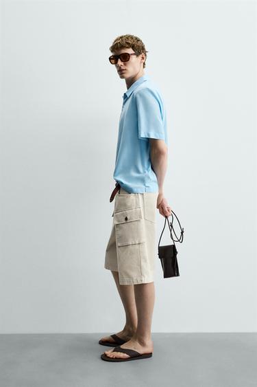 BERMUDA CARGO REGULAR FIT CHEVRONS - Sable de Zara - Image 3