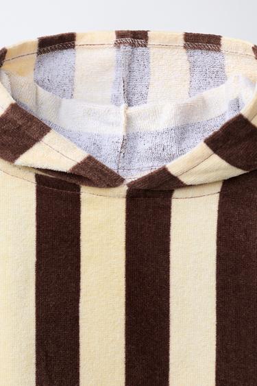 PONCHO SERVIETTE À RAYURES - Marron de Zara - Image 2