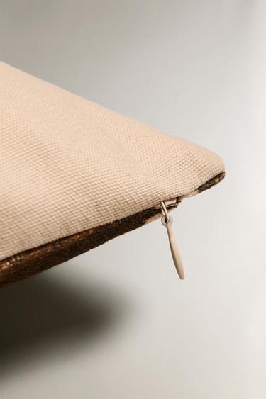 HOUSSE DE COUSSIN IMPRIMÉ FLEURI - Beige clair de Zara - Image 3