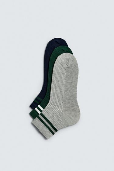 Zara 3-PACK STRIPED SOCKS - various