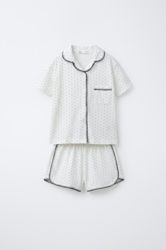 6-14 AÑOS/ PIJAMA CAMISERO TOPITOS - Crudo de Zara - Imagen 0