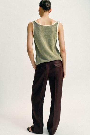 TOP EN MAILLE BIMATIÈRE - Kaki de Zara - Image 5