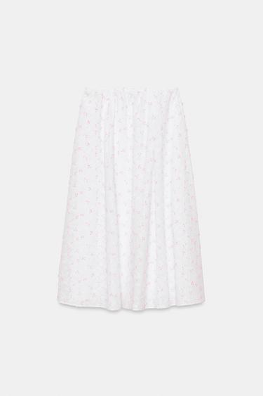 レイヤードミディスカートピンク/ホワイトZaraのレイヤードミディスカート - ピンク/ホワイト 