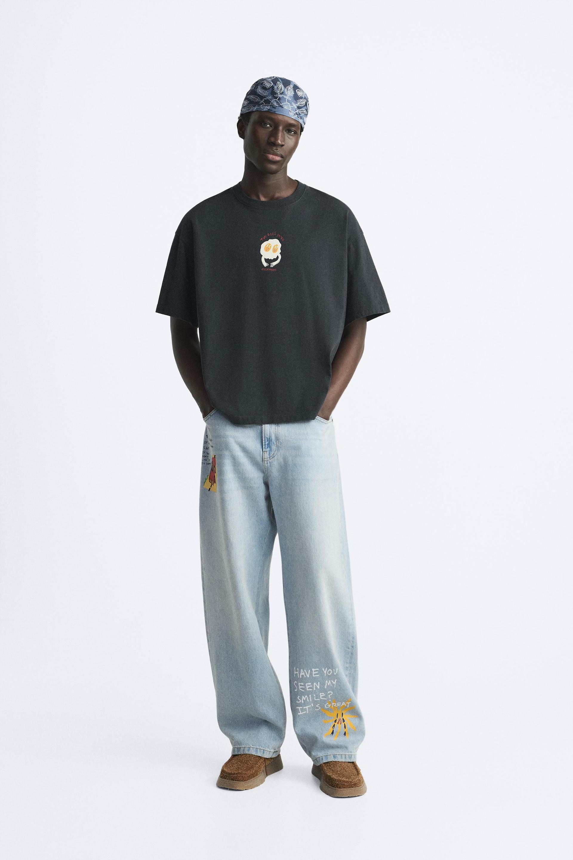 GRAPHIC T-SHIRT X PEPO MORENO - Charcoal | ZARA Australia