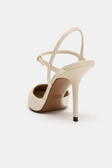 EMBOSSED SLINGBACK SHOES - Ecru White by Zara - Image 5