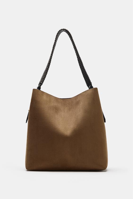 編み込みトートバッグ - ブラウン | ZARA Japan / 日本