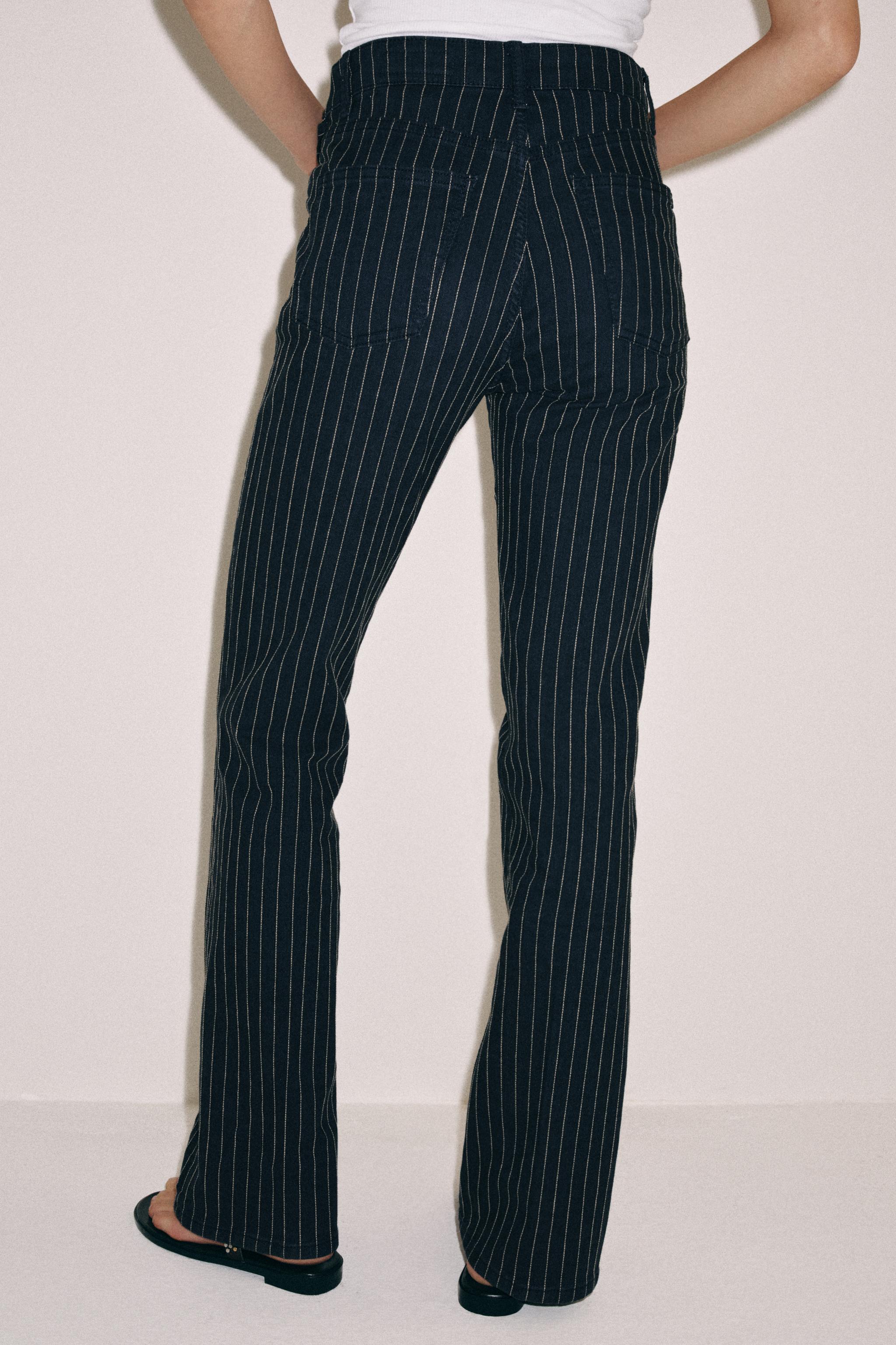 ZW COLLECTION YÜKSEK BEL ÇİZGİLİ FLARE JEAN - Görsel 3