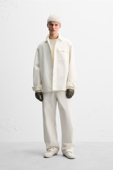 TEXTURED TROUSERS LIMITED EDITION - Oyster-white by Zara