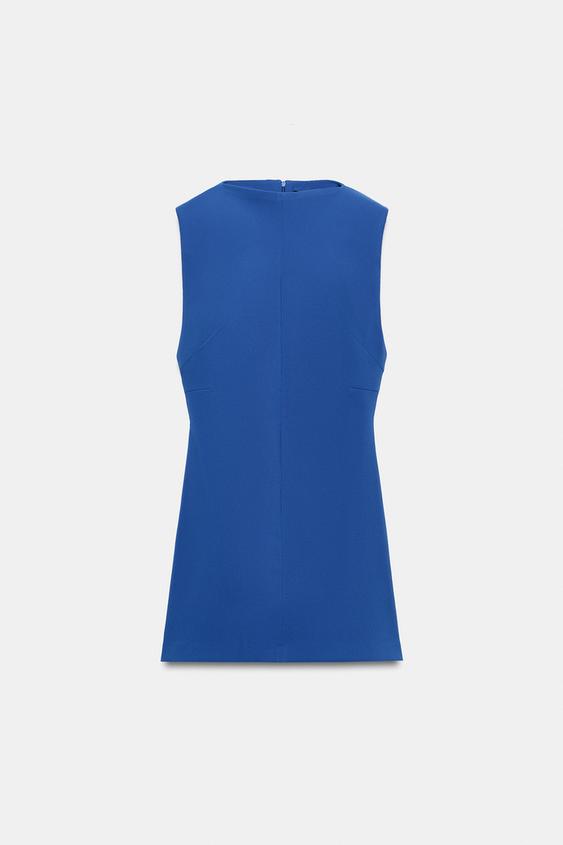 HIGH NECK SHORT DRESS - Electric blue by Zara - Image 0