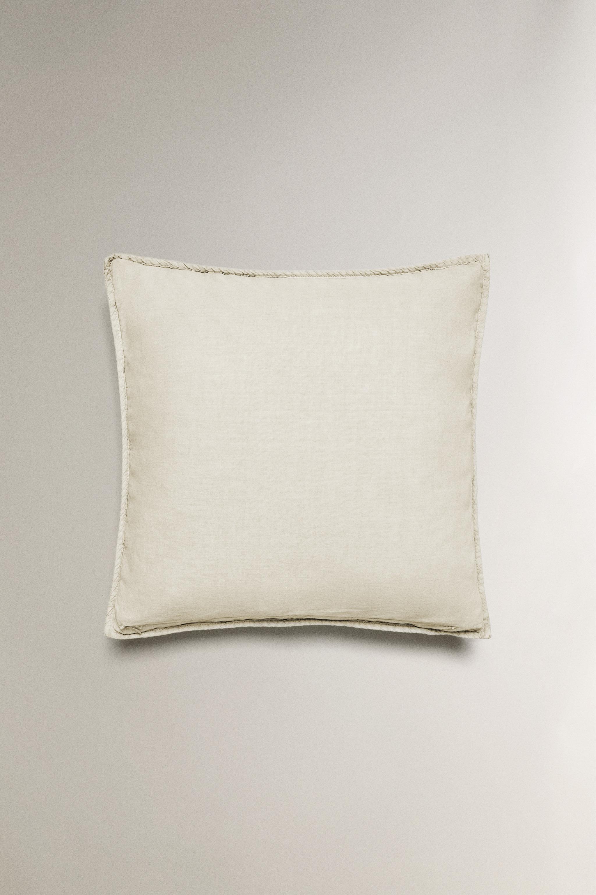 HOUSSE DE COUSSIN ÉDREDON COTON DÉLAVÉ (180 FILS)