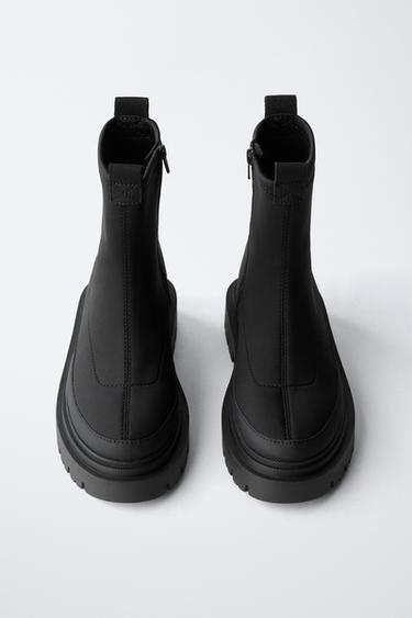 WATER REPELLENT SOCK ANKLE BOOTS - Black by Zara