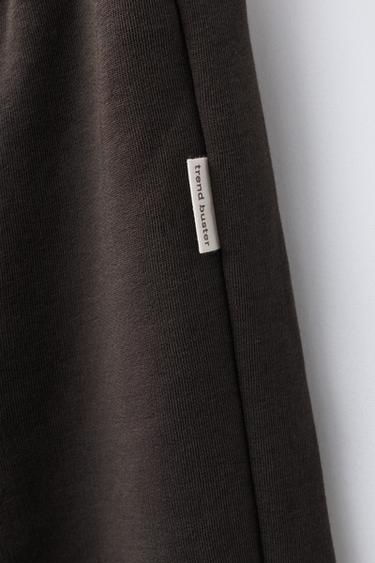 BASIC LABEL JOGGING SWEATSHIRT AND JOGGER TROUSERS SET - Dark burgundy by Zara - Image 7