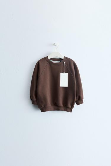ZARA TIMELESS - سويت شيرت سادة - البني الخاص بـ Zara