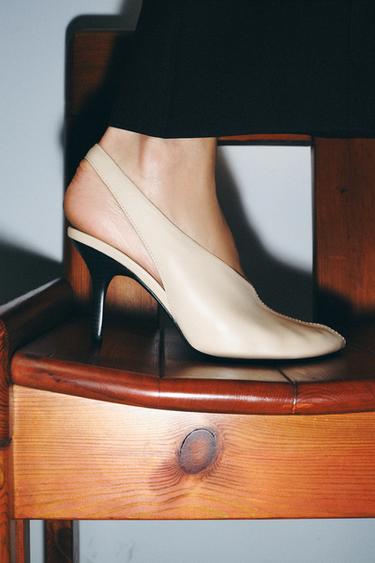 LIMITED EDITION LEATHER SLINGBACK SHOES - Ecru White by Zara - Image 1