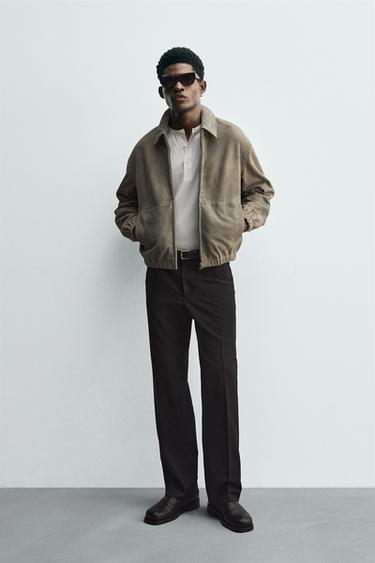 JAKKE I RUSKIND - sand fra Zara