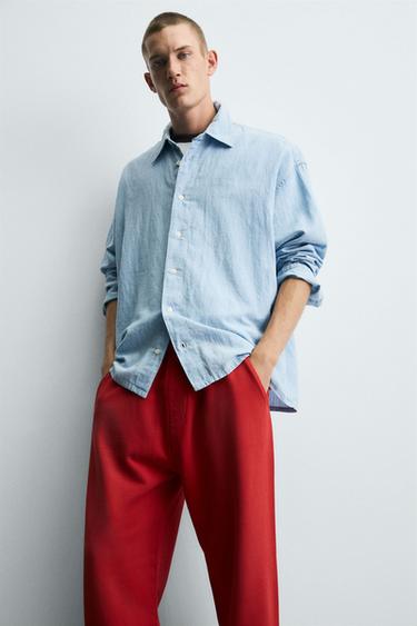 SPRAY WASH TROUSERS - Red by Zara - Image 4