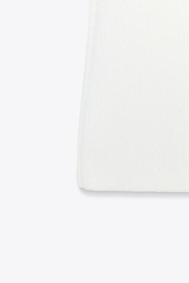 ROBE COURTE EN MAILLE LACETS CONTRASTE - Blanc de Zara - Image 5