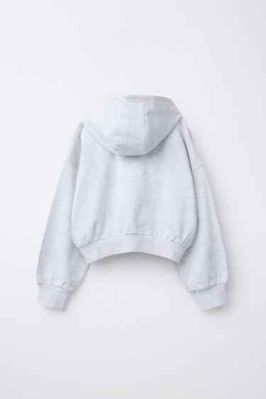 SWEAT À CAPUCHE TEXRO EN RELIEF - Gris chiné de Zara - Image 1