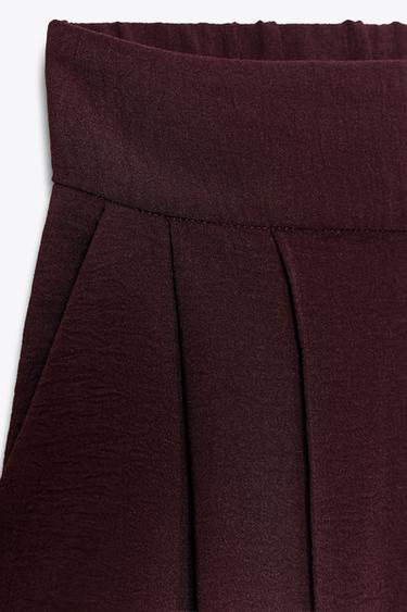WIDE-LEG SEAM TROUSERS - Burgundy by Zara - Image 7