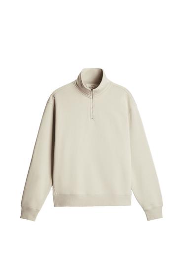 SWEATSHIRT WITH ZIP COLLAR
