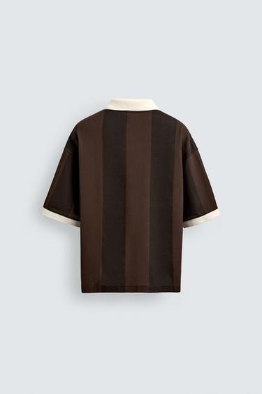 RETRO FOOTBALL PRINT POLO SHIRT - Brown by Zara - Image 7
