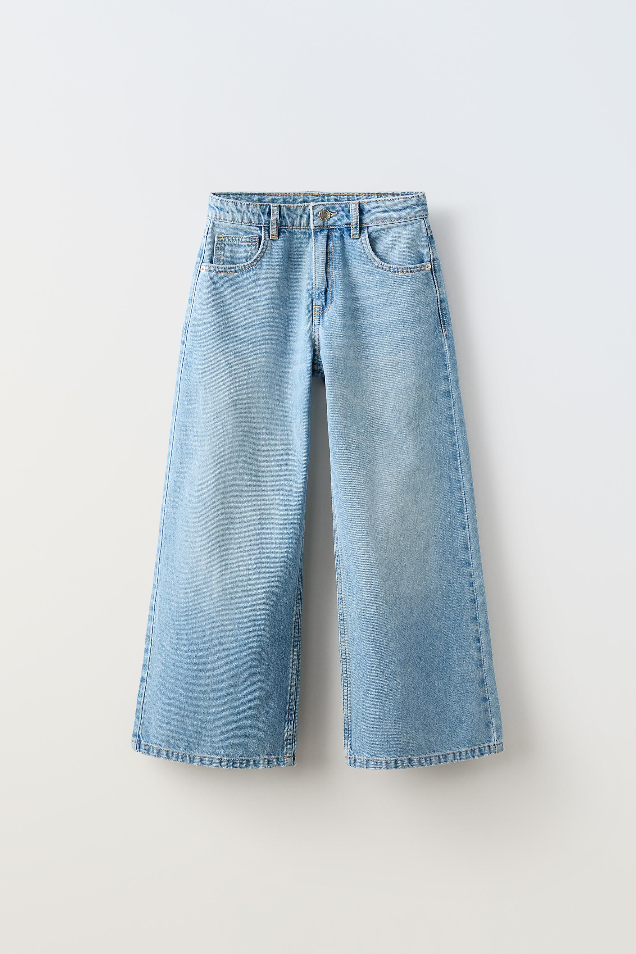Wide Leg Jeans Zara Jeans Mulher JEANS WIDE LEG Azul ZARA Brasil