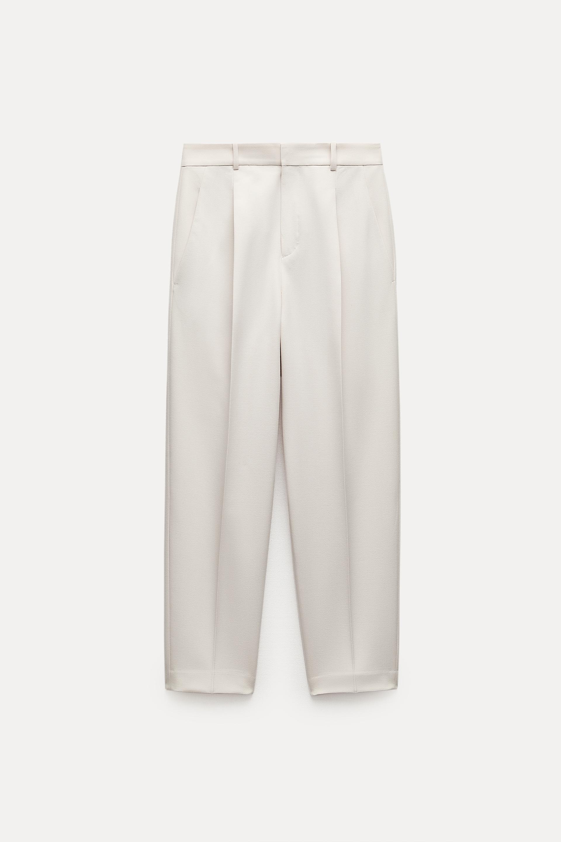 Zara, Pants & Jumpsuits, Zara High Waisted Trousers Pants With Darts  Blogger Fav