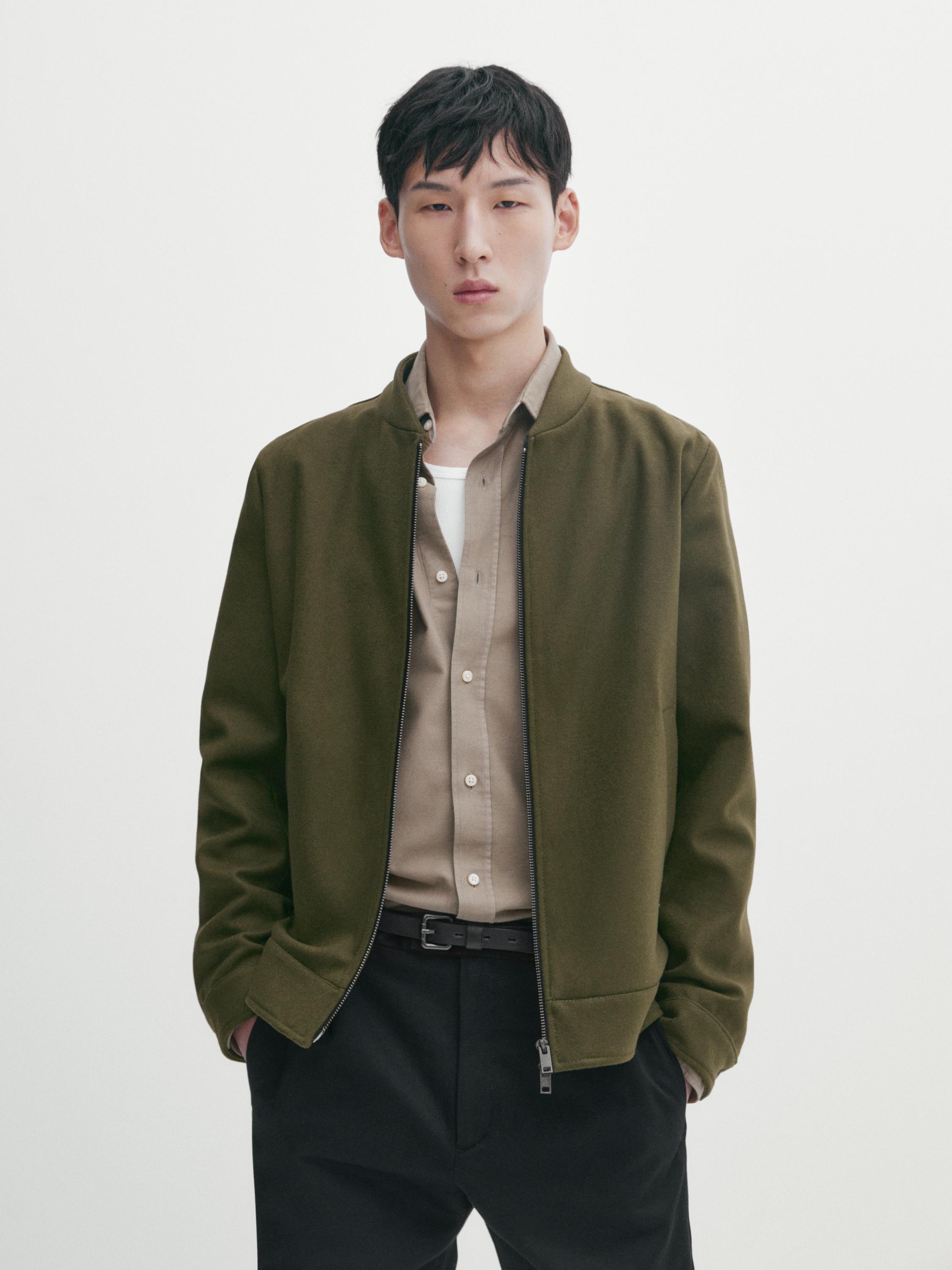 100% wool bomber jacket - Green | ZARA United States