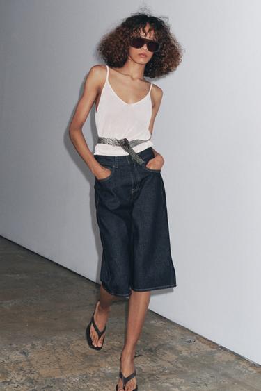 برمودا DENIM ZW COLLECTION - أزرق الخاص بـ Zara - صورة 0