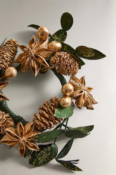 PACK OF SHINY CHRISTMAS BOUQUET NAPKIN RINGS (PACK OF 4) - Gold by Zara - Image 2