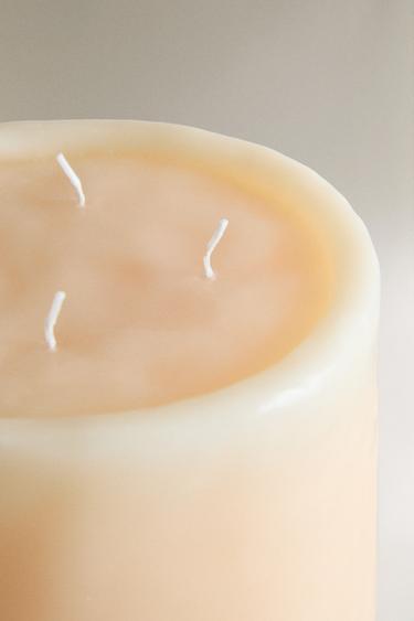 BEIGE DECORATIVE PILLAR CANDLE — Cream 2