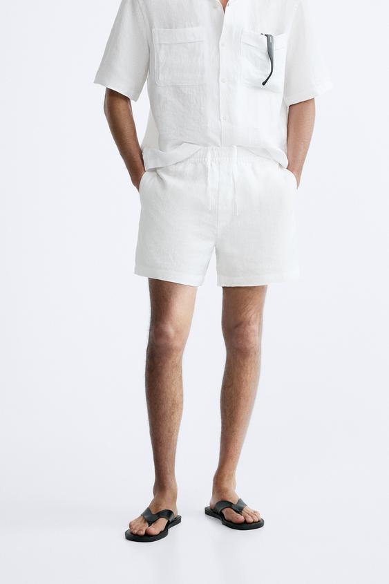 100% linen shorts - Man