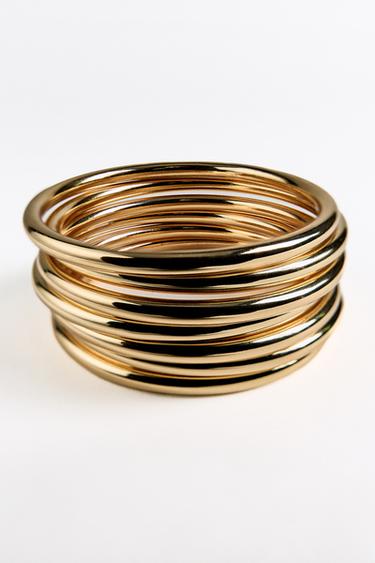 PACK OF METALLIC BANGLES - Golden by Zara - Image 3