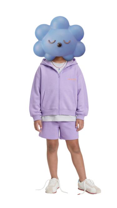 קפוצ'ון עם רוכסן וכיתוב מובלט - סגול אפרפר של Zara