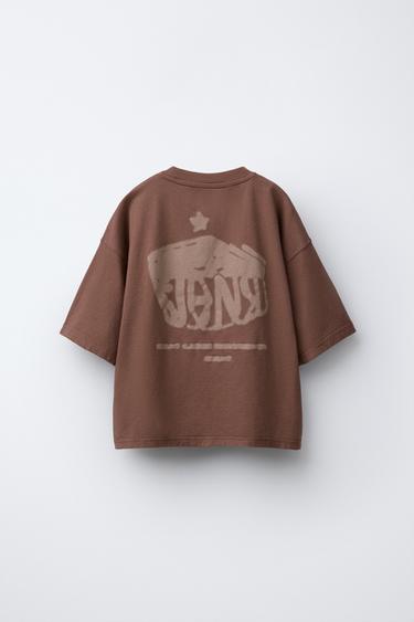 GRAFFITI PRINT T-SHIRT - Brown by Zara - Image 1