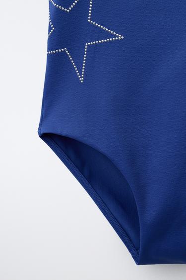 AGES 6-14 / STAR STUD SWIMSUIT - Blue by Zara - Image 3
