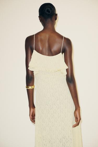 STUDDED LACE DRESS - Yellow by Zara - Image 4