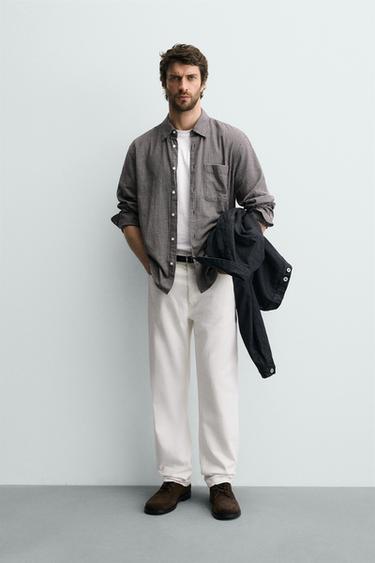 CHECK FLANNEL SHIRT - Brown / Ecru by Zara - Image 0