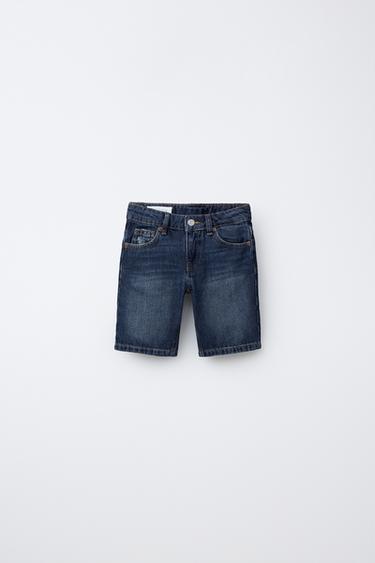 STRAIGHT DENIM BERMUDA SHORTS - Blue by Zara
